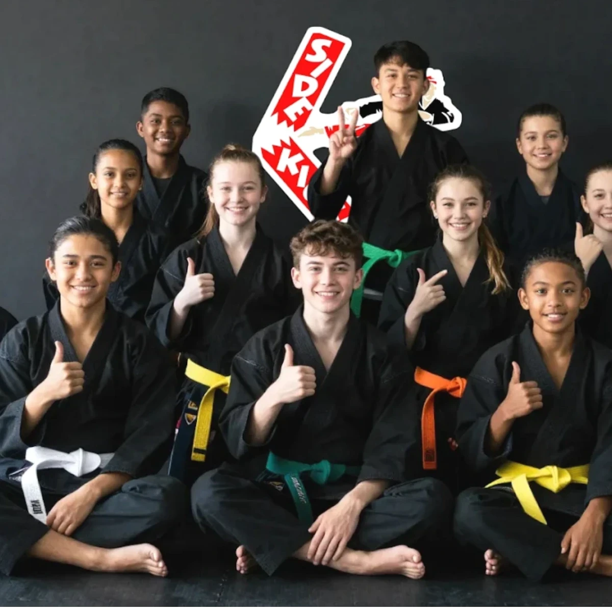 Students training at Side Kicks Karate