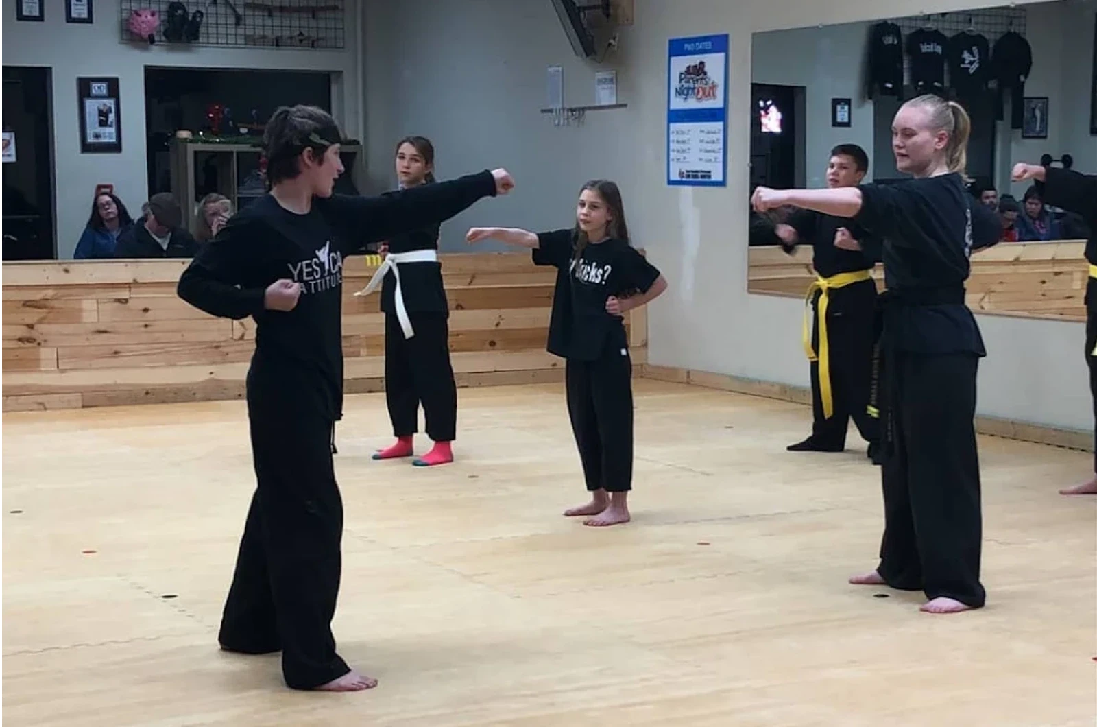 Teen martial arts class at Side Kicks Karate